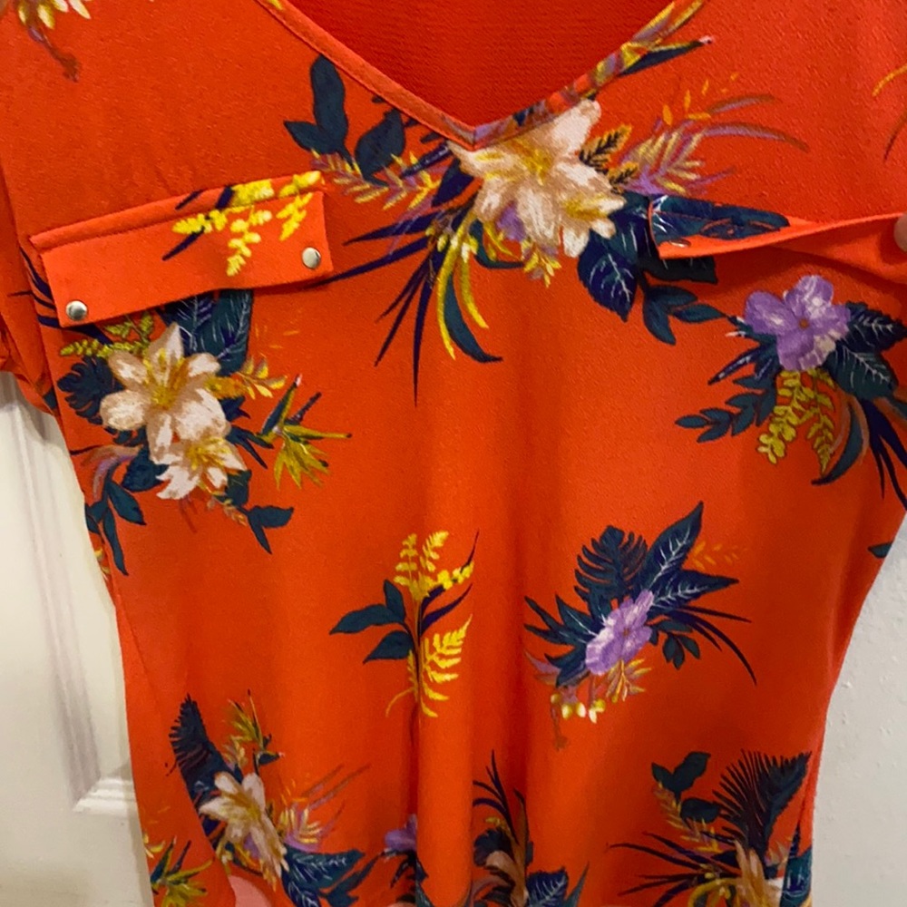 Women’s Small Orange Tropical Shirt - Picture 3 of 3